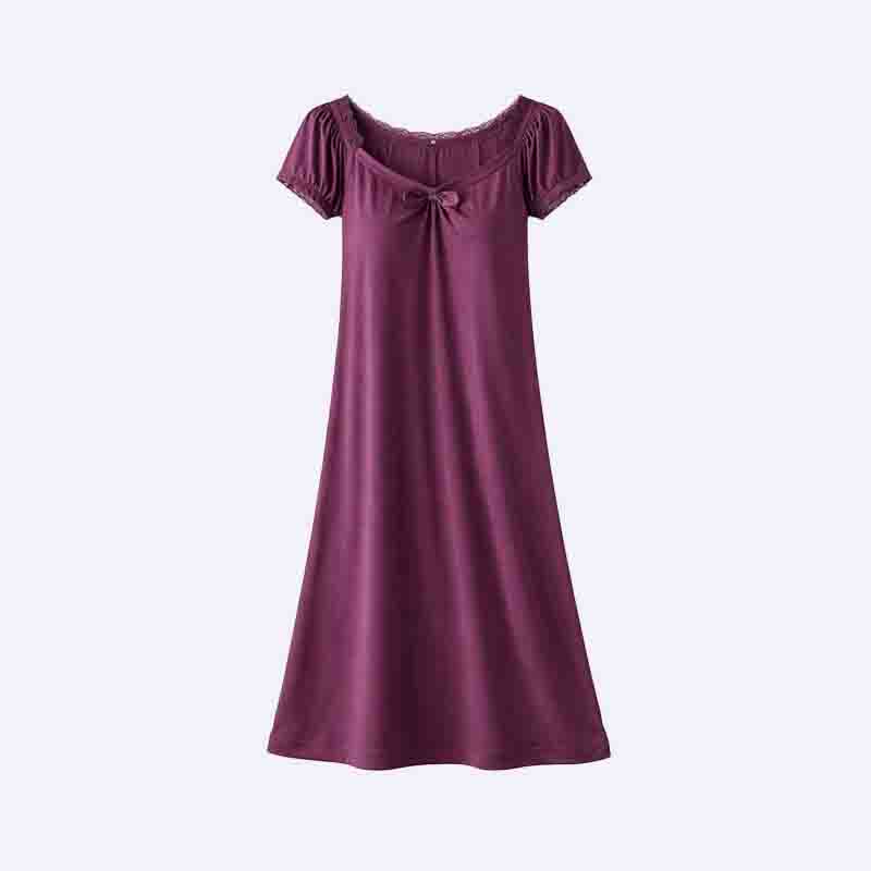 Lace Trimmed Bow Nightgown