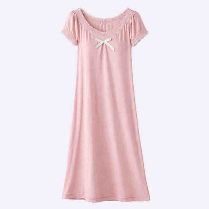 Lace Trimmed Pink Nightgown