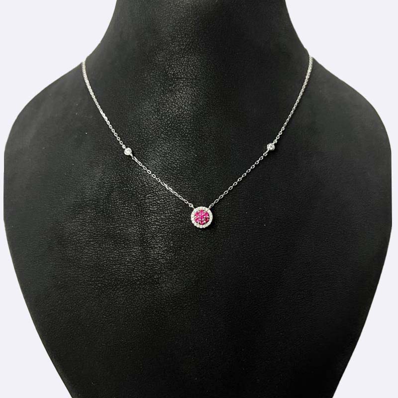 Ruby Radiance Silver Necklace