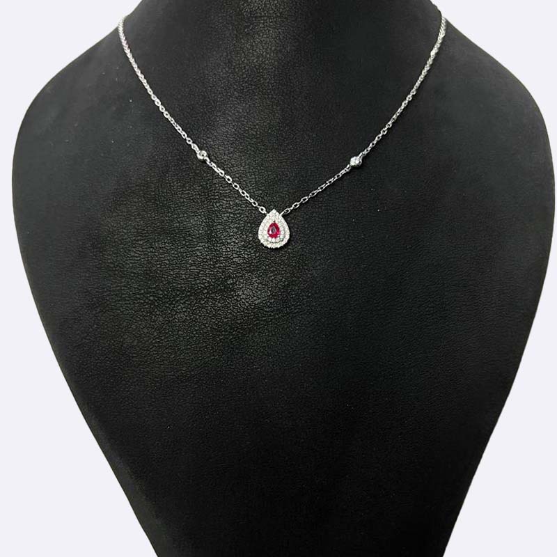 Ruby Radiance Teardrop Necklace