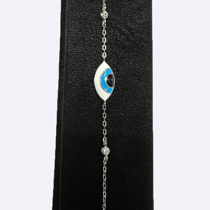 Evil Eye Charm Bracelet with Cubic Zirconia