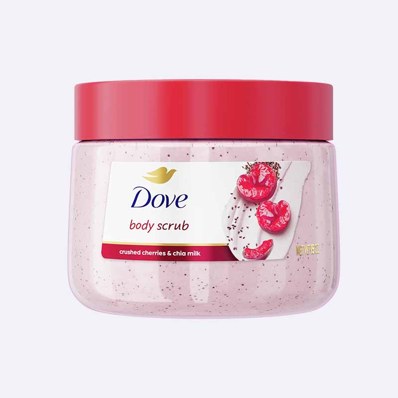 Dove Body Scrub Crushed Cherries & Chia Milk