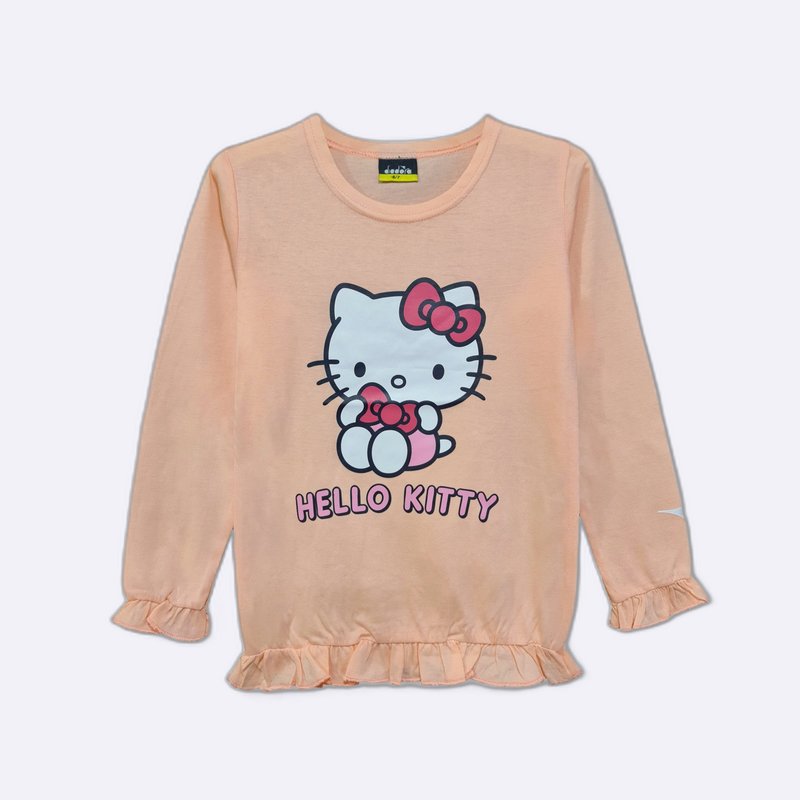 Hello Kitty Girls Long Sleeve Ruffle Top