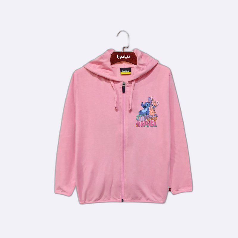 Girls Stitch & Angel Zip-Up Hoodie