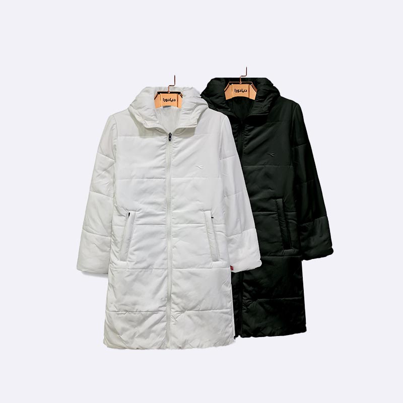 Women's Long Puffer Coat with Collar