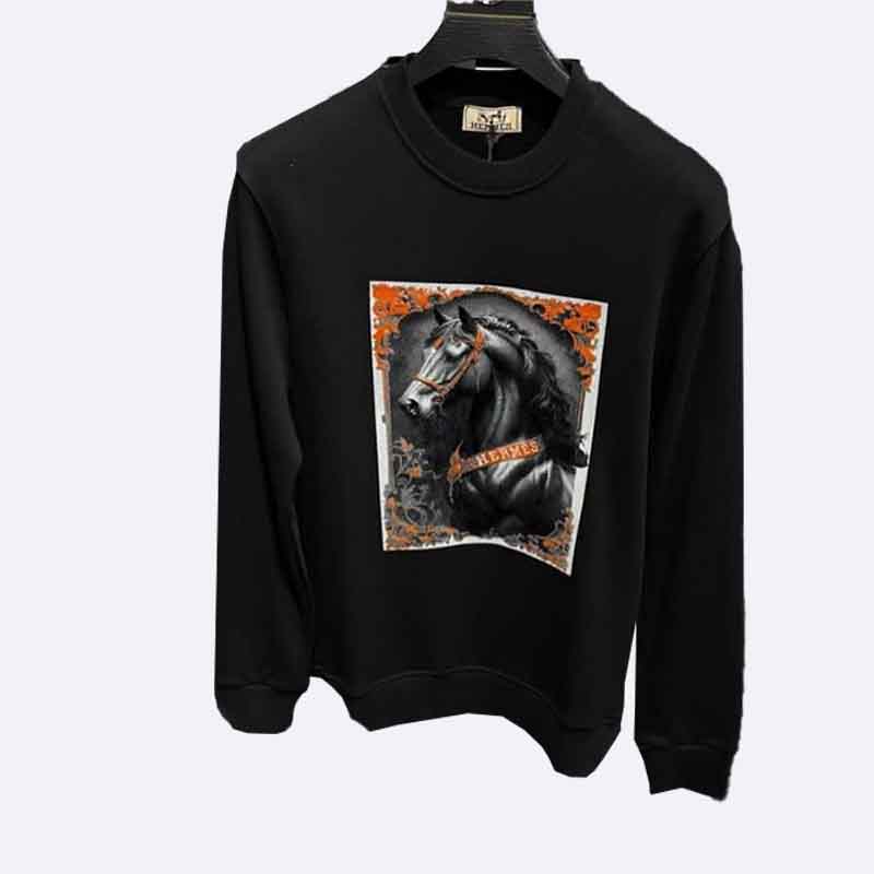 Horse Print Crewneck Sweatshirt