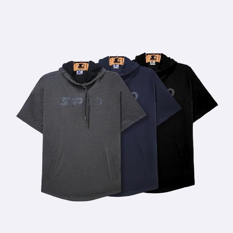 Men's Short Sleeve Fleece Hoodie