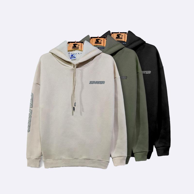 Men's Fleece Hoodie with Arm and Chest Graphics