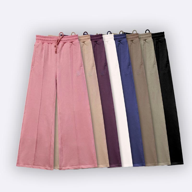 Women's 100% Cotton Wide Leg Sweatpants