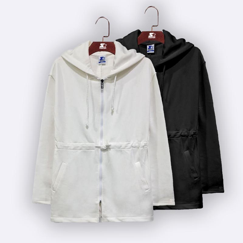 Women's 100% Cotton Long Full-Zip Jacket