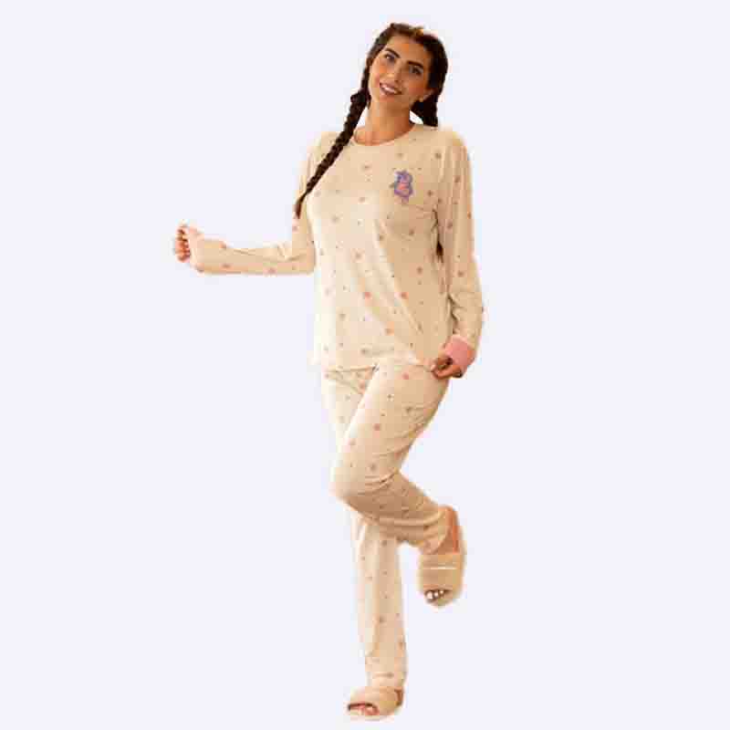 Women's Dotted Long-Sleeve Pajama Set