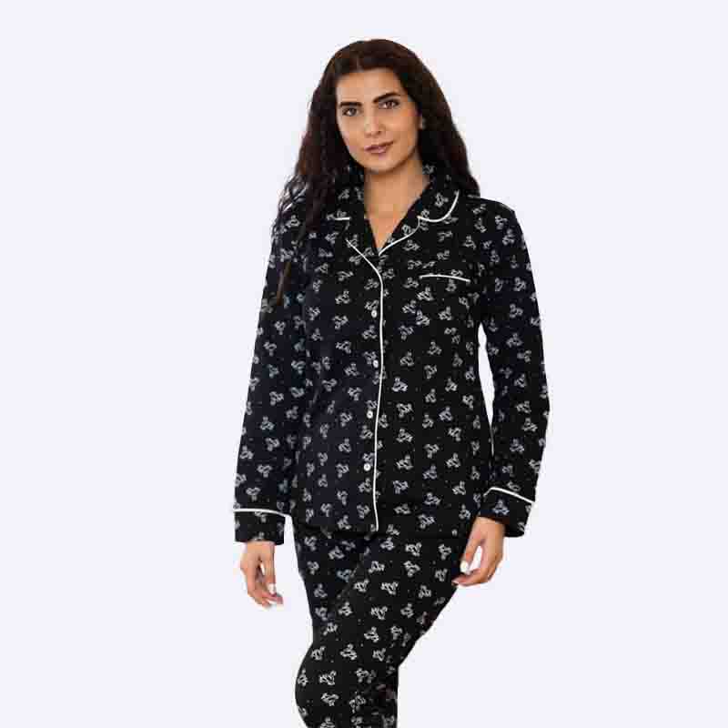 Women's Classic Printed Flannel Pajama Set