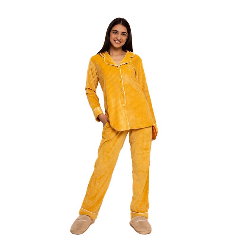 Velvet Button-Up Pajama Set