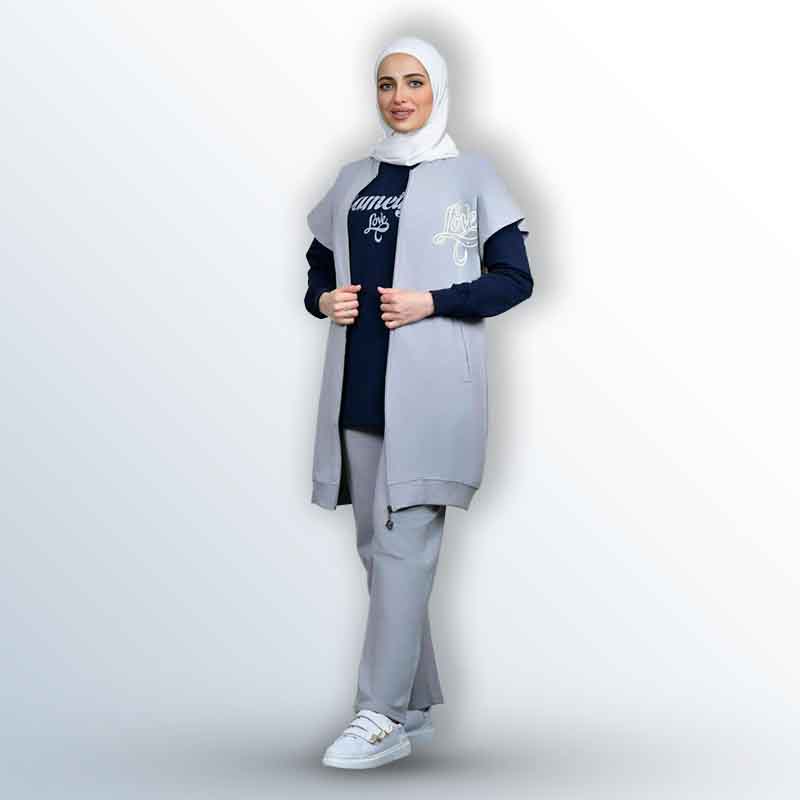 Women's three-piece cotton pajamas
