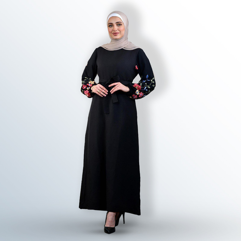 Elegant Embroidered Hijab Dress