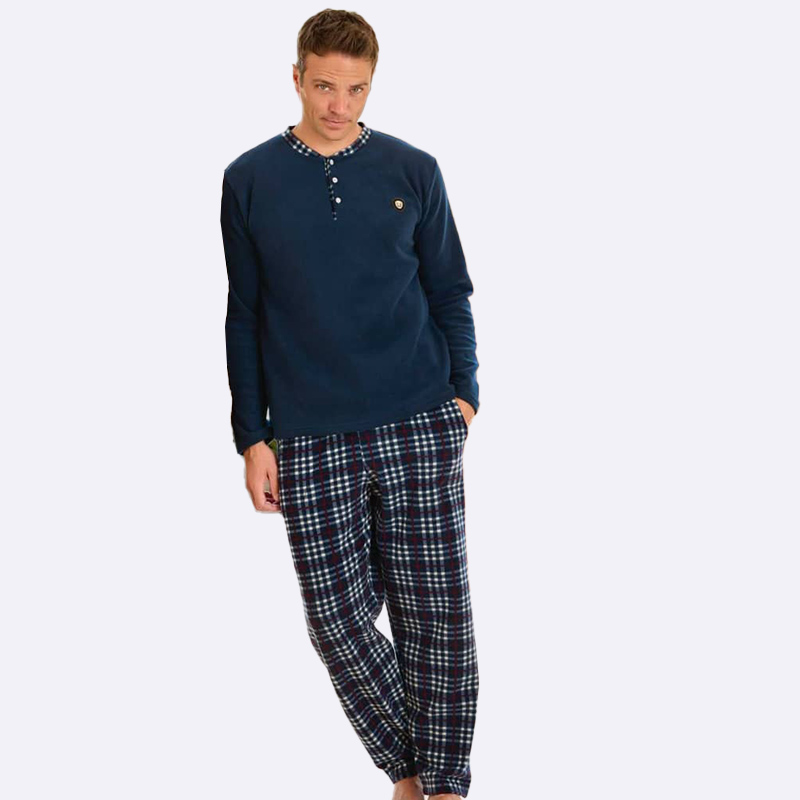 Men's Thick Polar Fleece Pajama Set