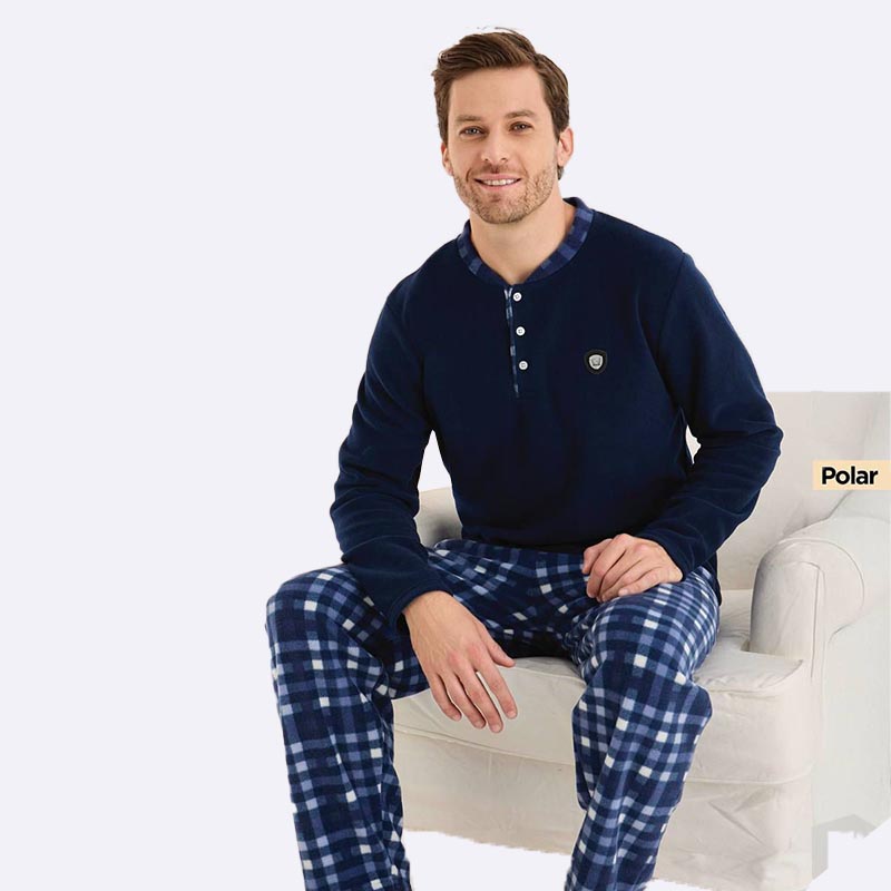 Men's Thick Polar Fleece Pajama Set