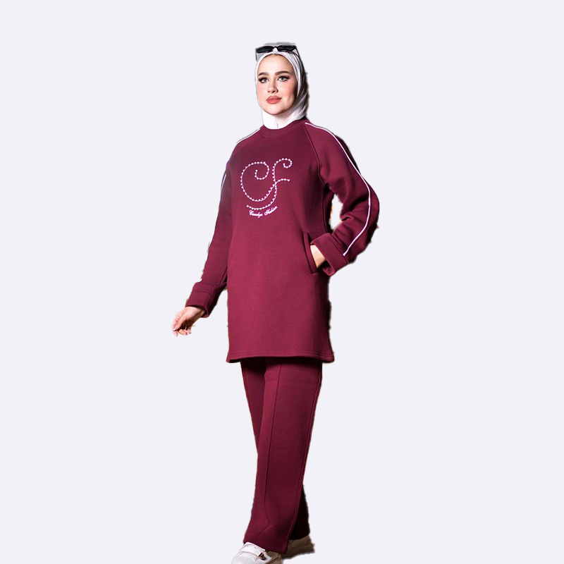 Fleece Tracksuit with Embellished Tunic