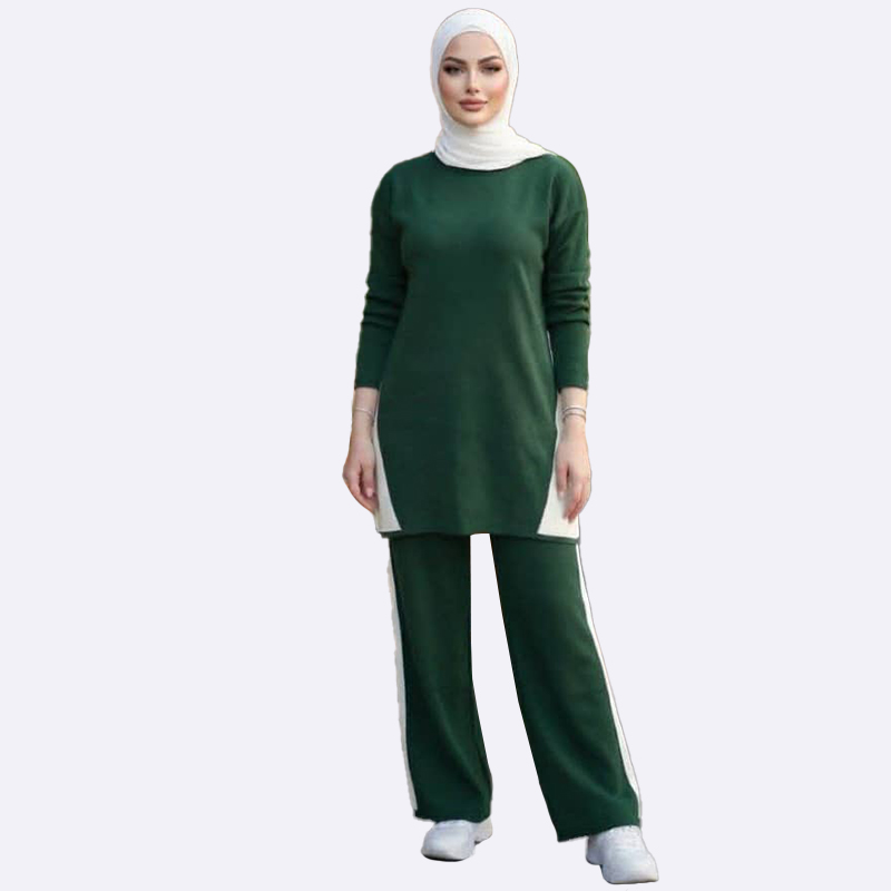 Chic Contrast Knit Lounge Set