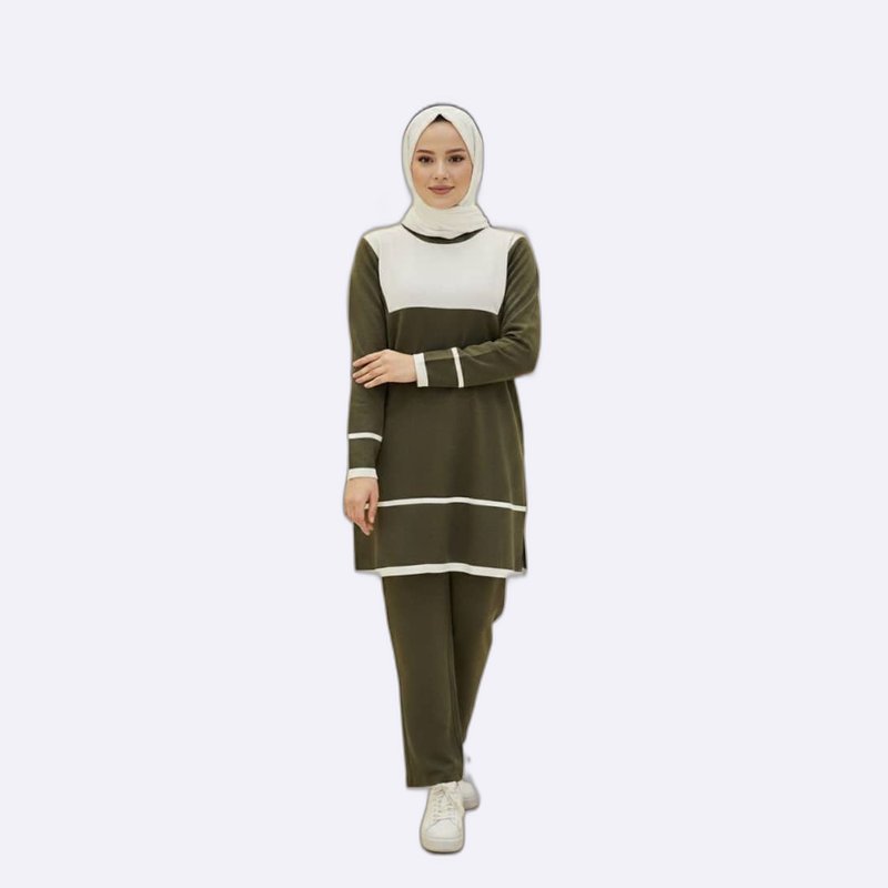 Modest Olive & Cream Lounge Set