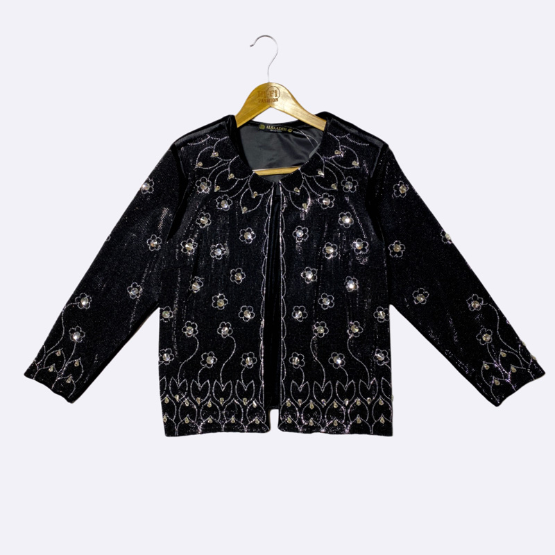 Embroidered Sequin Evening Jacket