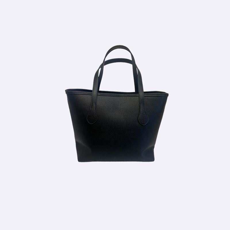 Louis Vuitton Black Leather Tote Bag