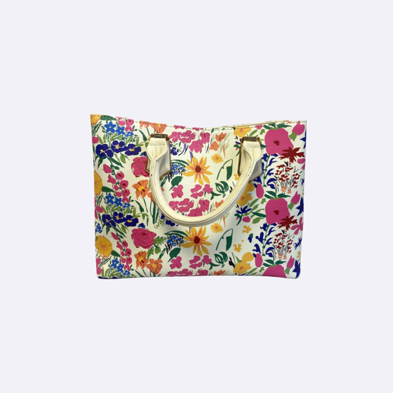 Floral Print Canvas Tote Bag