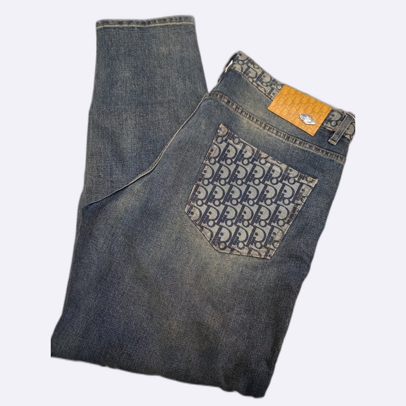 Dior Oblique Pattern Pocket Jeans