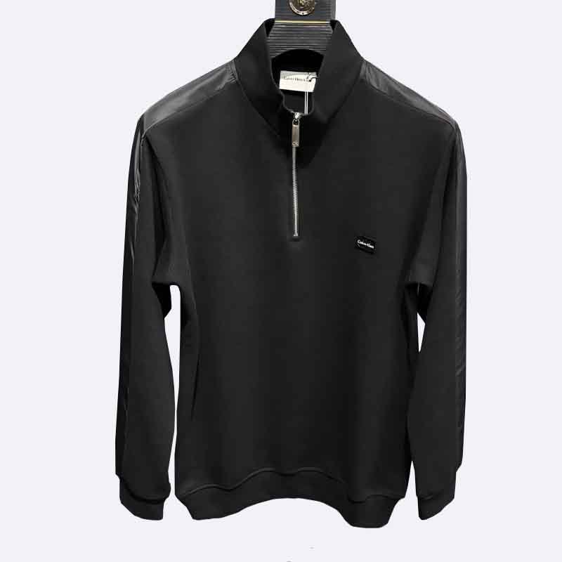 Calvin Klein men's Black Half-Zip Pullover Top