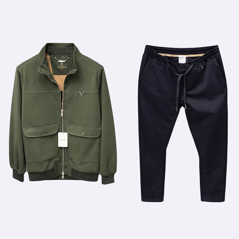 Valentino Men's Olive & Navy Tracksuit Set