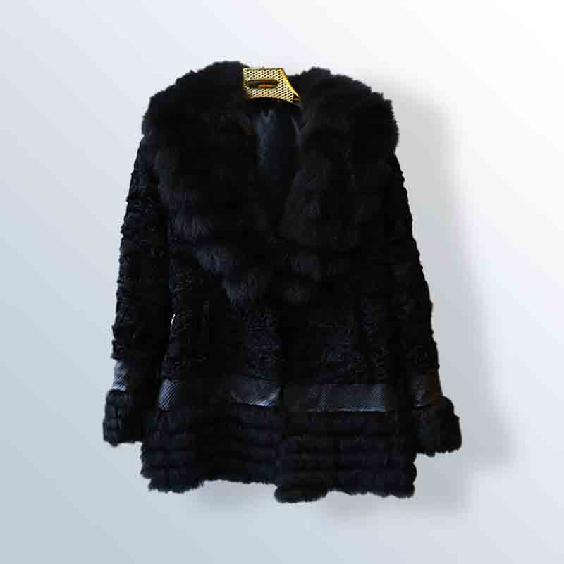 Women's long fur jacket