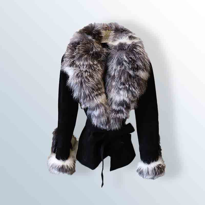 Argentine fox fur leather jacket