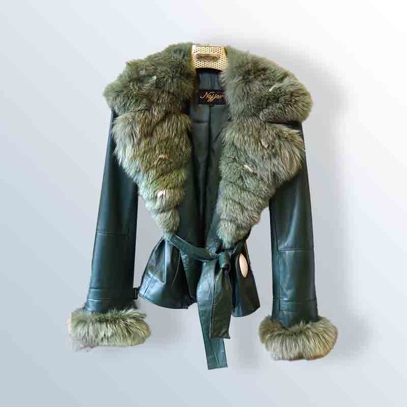 Argentine fox fur suede jacket