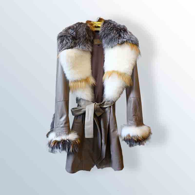 Rex suede jacket with Argentine fox fur