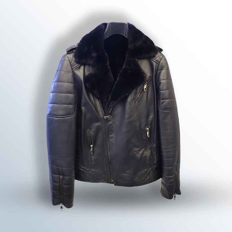 Julio Leather Jacket with Faux Fur Lining