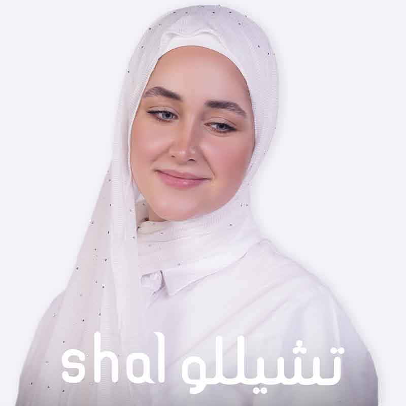 Sparkling White Crinkle Hijab