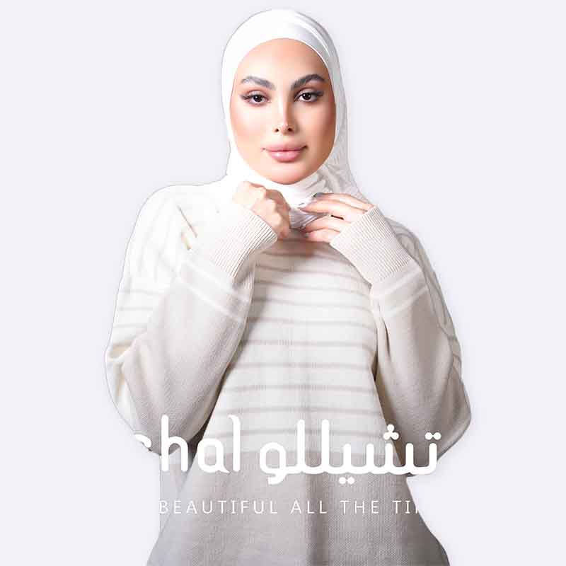 Kuwaiti striped selina 2 Hijab