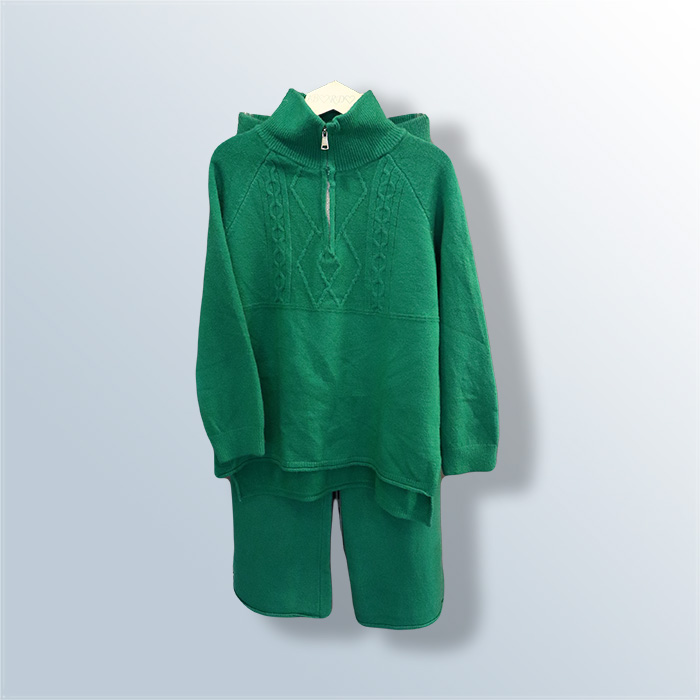 Zipper Knitted Pajamas