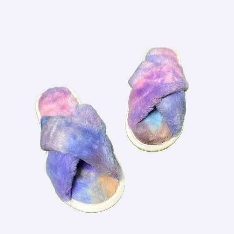 Dreamy Plush Cross Band Slippers