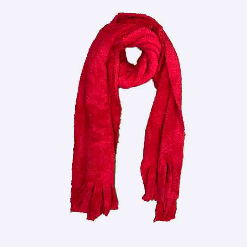Crimson Plush Winter Scarf