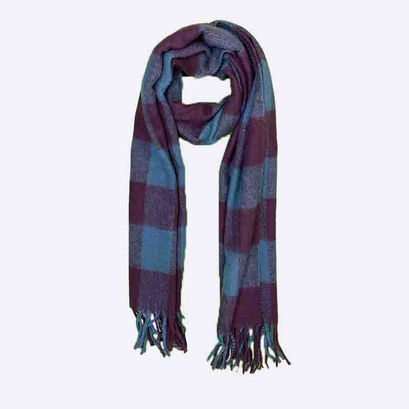 Cozy Checkered Fringe Scarf Collection
