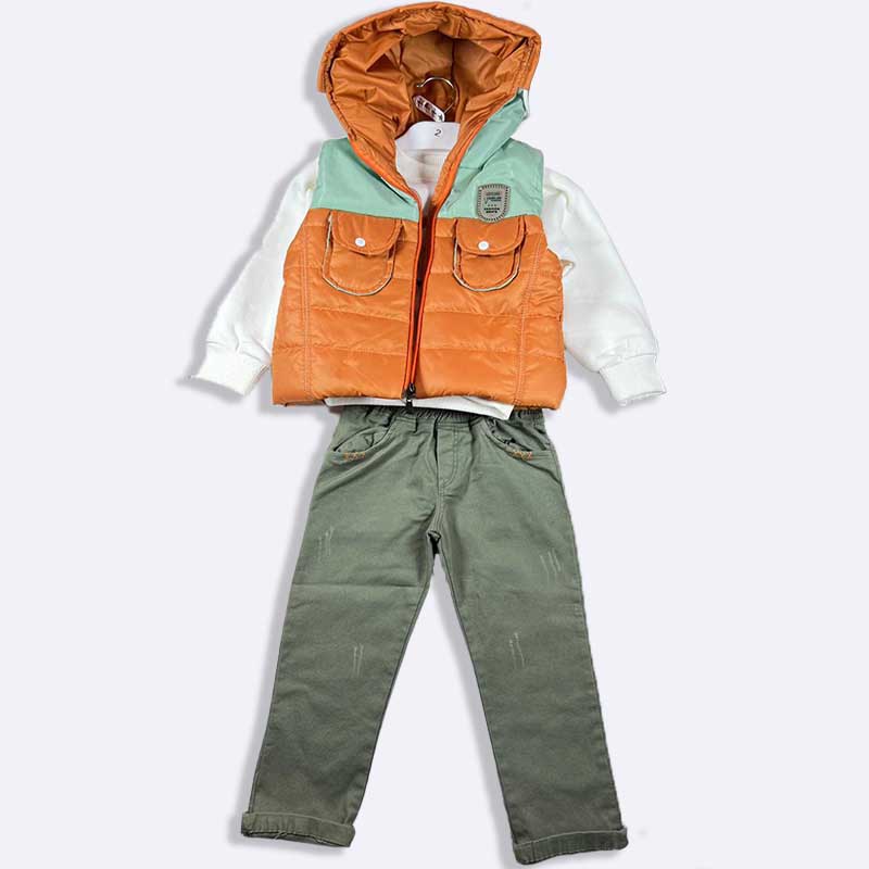 Trendy Kids 3-Piece Outfit Set: Vest, Top & Pants