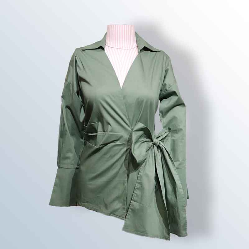 Utility shirt with front tie