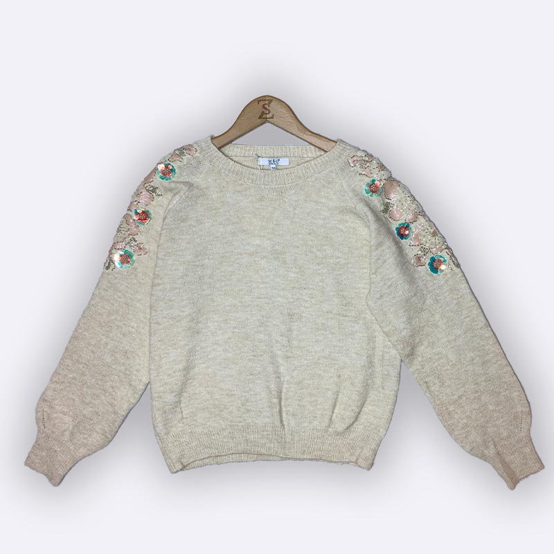 Sequin Embellished Knit Sweater