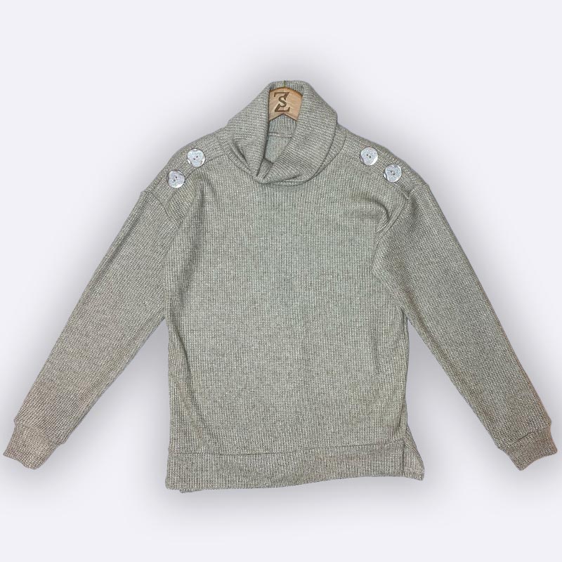 Textured Cowl Neck Sweater