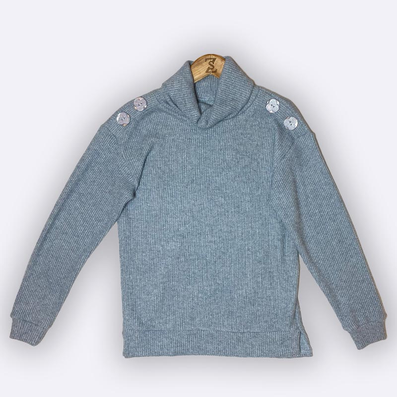 Textured Cowl Neck Sweater