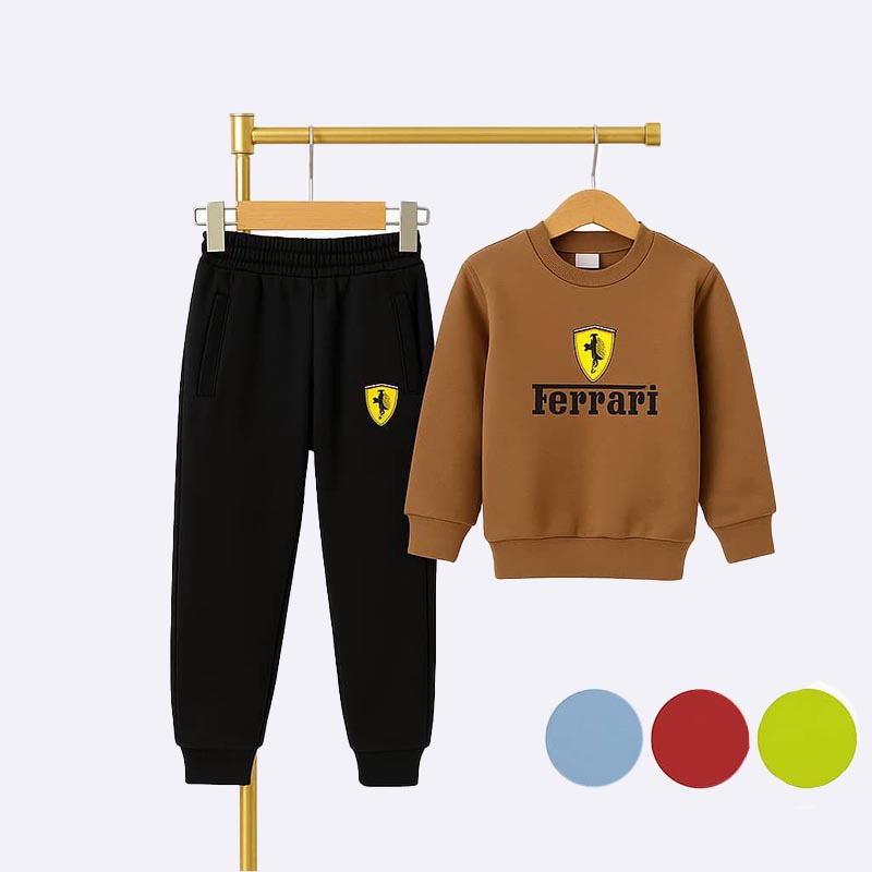 Kids' Ferrari Logo Sweatshirt and Sweatpants Set