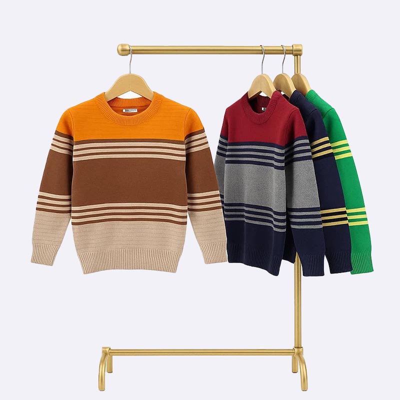 Boy's Striped Knit Crewneck Sweater