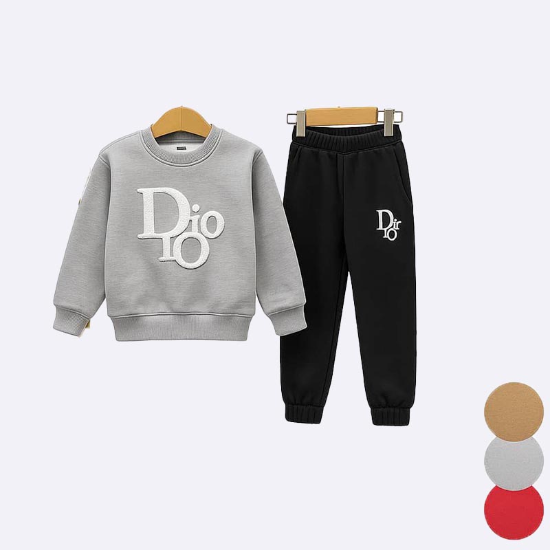 Kids' Sweatshirt and Jogger Set with Logo Print