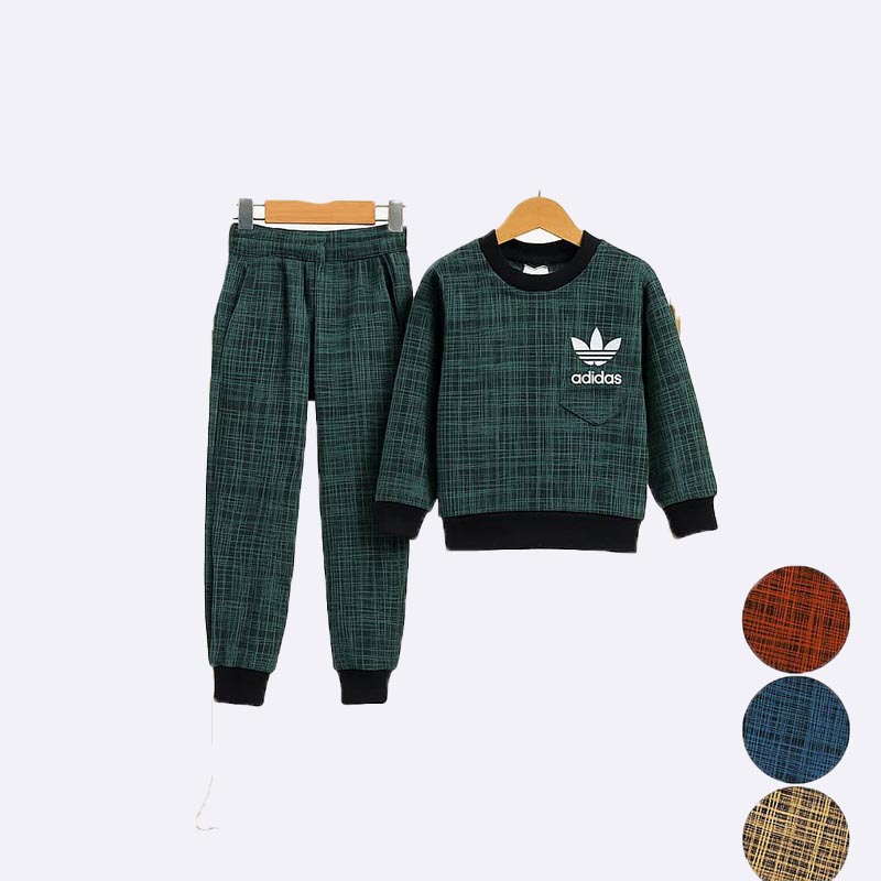 Kids' Plaid Print Sweat Suit (Sweatshirt & Jogger Set)